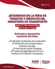 &iexcl;&Uacute;nete a la feria de servicios el sector transporte #TeConecta!