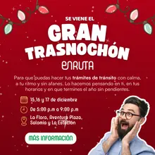 &iexcl;Llega el Gran Trasnoch&oacute;n enRuta para que realices tus tr&aacute;mites sin afanes!