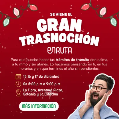 &iexcl;Llega el Gran Trasnoch&oacute;n enRuta para que realices tus tr&aacute;mites sin afanes!