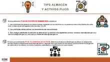 TIPS ALMACÉN  Y ACTIVOS FIJOS