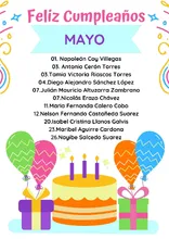 Cumpleaños Mayo 2022