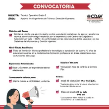 Convocatoria Técnico Operativo G2 Patios