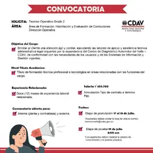 Convocatoria Técnico Operativo G2 Escuela