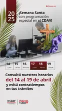 Horario de atención semana santa CDAV
