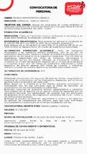 Convocatoria Técnico  Administrativo Ventas