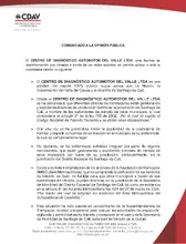 Comunicado Licencias