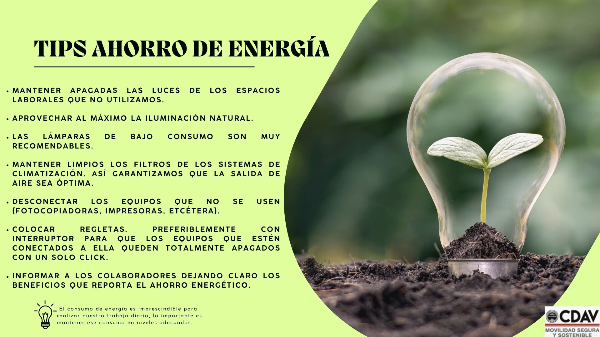 Tips ahorro de energía