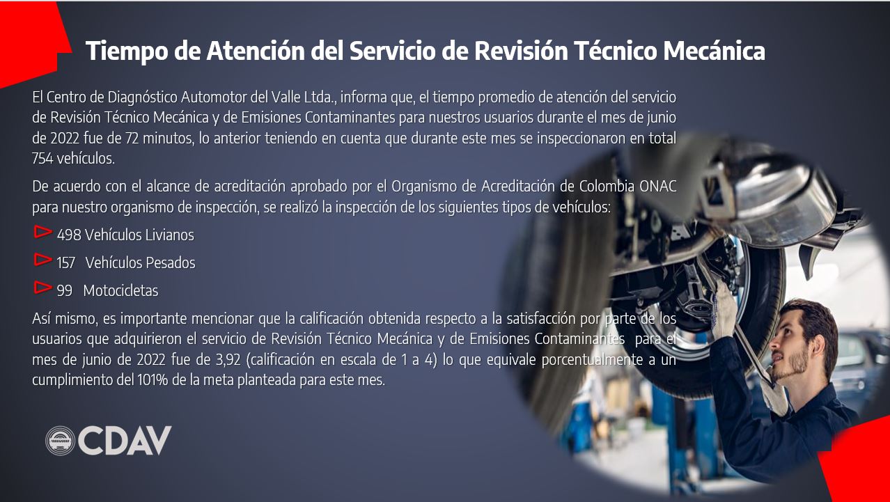 Revisión Técnico Mecánica Junio 2022
